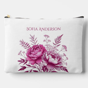 Pochette À Accessoires Aquarelle Magenta Peony