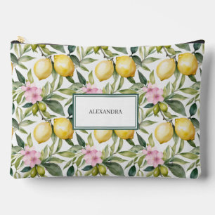 Pochette À Accessoires Aquarelle méditerranéenne en fleur de citron itali