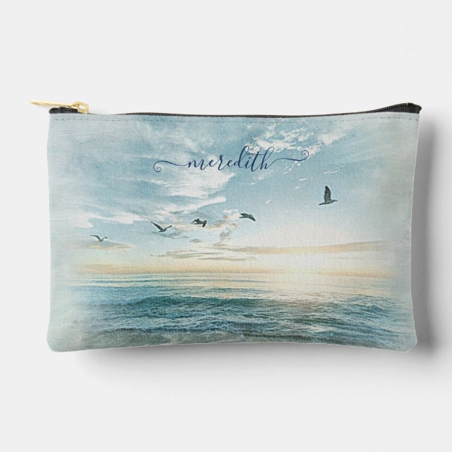 Pochette À Accessoires Aquarelle pittoresque Beach Nom de la scène (Recto)