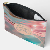 Aquarelle rose et bleu serene avec nom personnalis