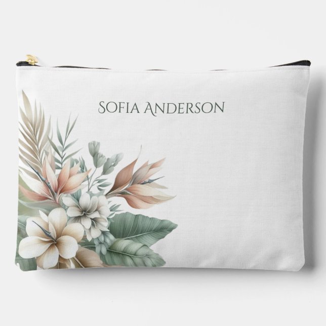 Pochette À Accessoires Aquarelle Tropical Elégance-Pastel (Recto)