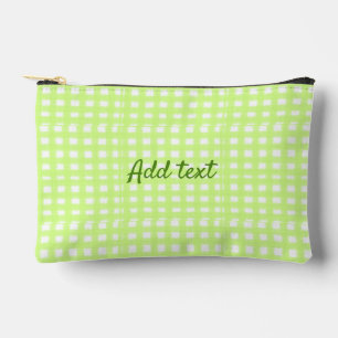 Pochette À Accessoires Aquarelle vert plaid ginham personnalisé ajouter t
