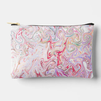 Pochette À Accessoires Art abstrait de tourbillon de marbre fluide rose v