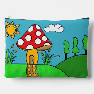 Pochette À Accessoires Art Champignon Fantaisiste de la Forêt