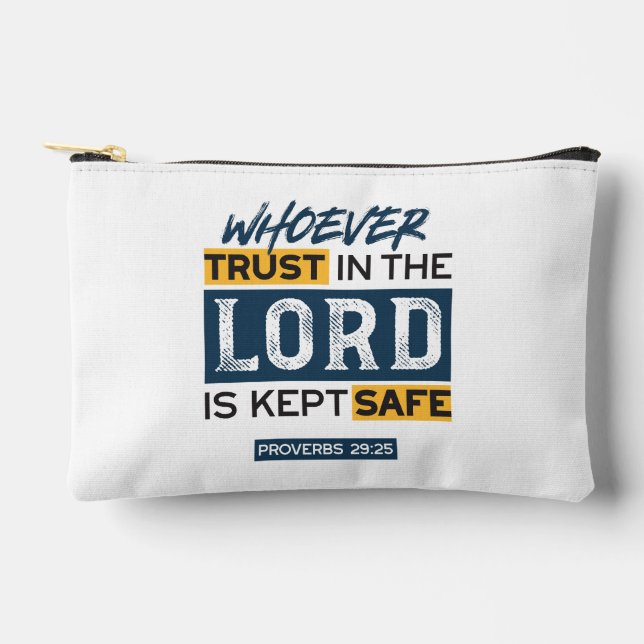 Pochette À Accessoires Art de citation biblique - Proverbes 29:25 Confian (Recto)