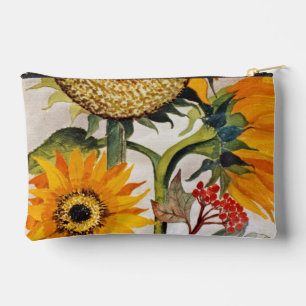 Pochette À Accessoires Art de tournesol germé jaune orange