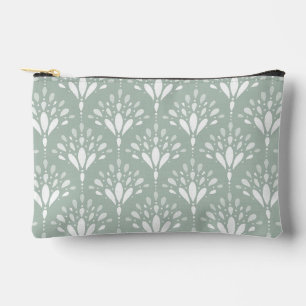 Pochette À Accessoires Art Déco floral artistique vert sauge doux