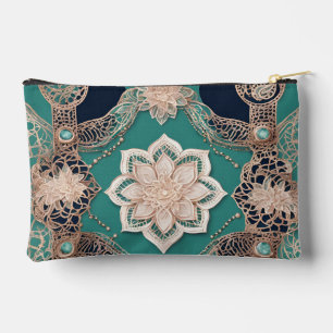 Pochette À Accessoires Art floral émeraude vert AI 