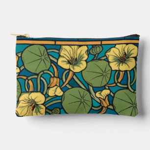 Pochette À Accessoires Art Nouveau Nasturtium Bleu Or floral Verneuil