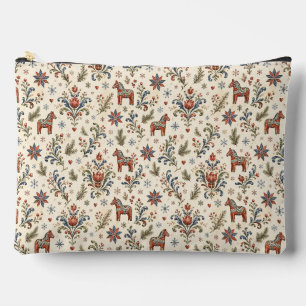 Pochette À Accessoires Art populaire norvégien Rosmaling nordique