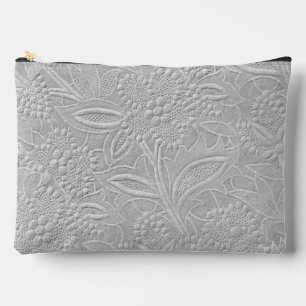 Pochette À Accessoires Aspect floral embossé gris