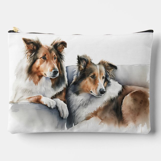 Pochette À Accessoires Assis Collie Dogs (Recto)