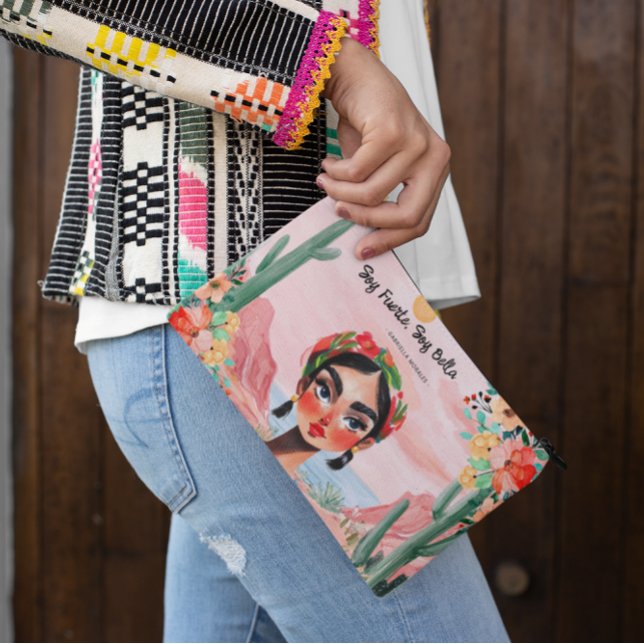 Pochette À Accessoires Autonomisation en fleurs : Monogramme personnalisé (Créateur téléchargé)