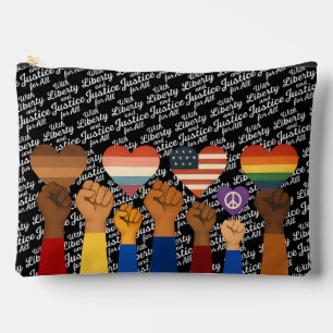 Pochette À Accessoires Avec la Liberté et la Justice pour Tous Protestati