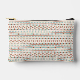 Pochette À Accessoires Aztec Formes Motif rouille crème Turquoise