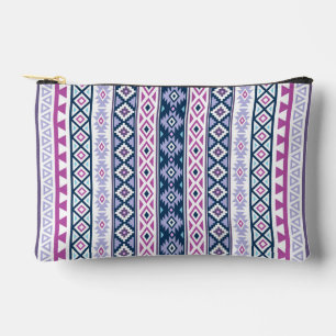 Pochette À Accessoires Aztec Stylisé (V) Ptn Pink Purples Blues Blanc