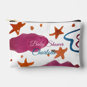 Pochette À Accessoires Baby shower nuages rose bleu ajouter nom aquarelle