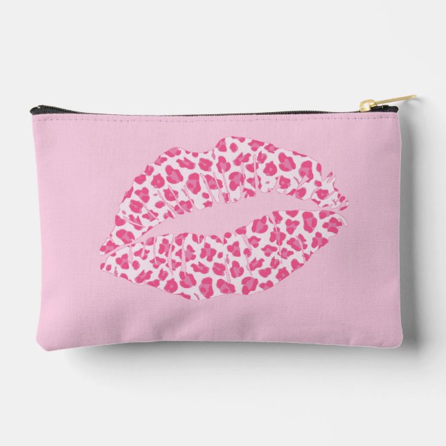 Pochette À Accessoires Baiser Magenta Leopard - Rose (Verso)