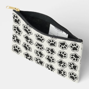 Pochette À Accessoires Balles noires, Paws de chien, Paws de chat, Plan