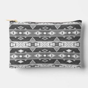 Pochette À Accessoires Bandes et formes géométriques gris blanc