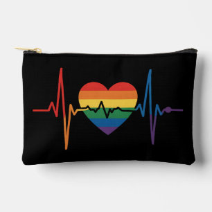 Pochette À Accessoires Battements de cœur LGBTQ Fierté du cœur Gay Lesbie