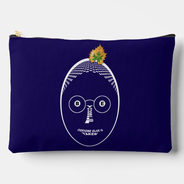 Pochette À Accessoires Be Yourself Face, White Ink Accessory Pouch (Recto)