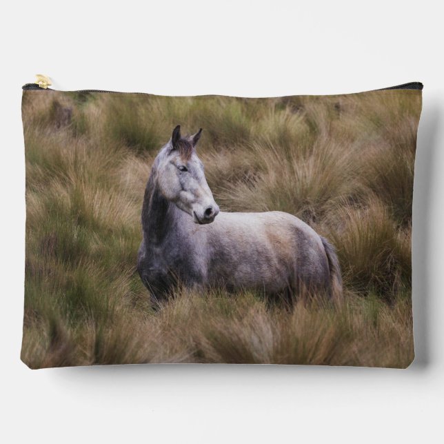 Pochette À Accessoires Beau cheval de couleur grise (Recto)