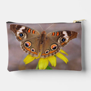 Pochette À Accessoires Beau Papillon sur Fleur Jaune 