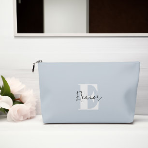 Pochette À Accessoires Bébé bleu moderne minimaliste Monogramme