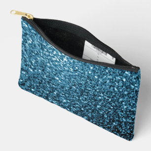 Pochette À Accessoires Bébé paillettes scintillantes bleu clair fausses