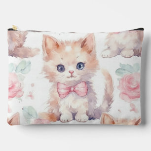 Pochette À Accessoires Bébé rose et blanc doux Imprimer
