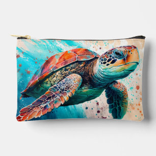 Pochette À Accessoires Belle tortue de mer de couleur natation