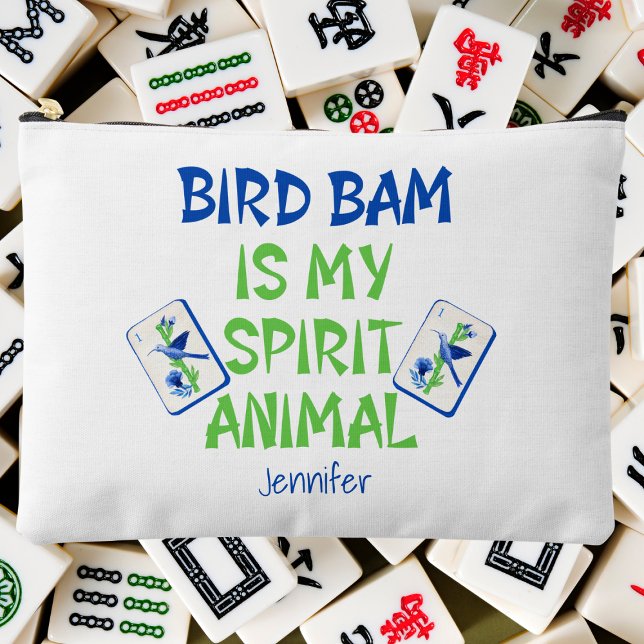 Pochette À Accessoires Bird Bam is My Spirit Animal Mahjong Bird Tiles (Créateur téléchargé)