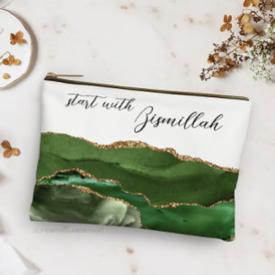 Pochette À Accessoires Bismillah Alhamdullilah Agate Verte