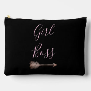 Pochette À Accessoires Black Elegant Script Girl Boss