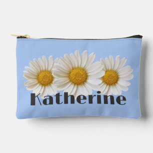 Pochette À Accessoires Blancs Nom personnalisé Bleu clair