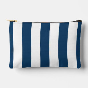 Pochette À Accessoires Bleu de marine, Blancs, Motif rayé