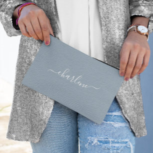 Pochette À Accessoires Bleu et blanc Dusty Nom élégant