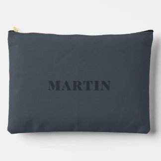 Pochette À Accessoires bleu muet, bleu cendré nom personnalisé