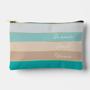 Pochette À Accessoires bleu or personnalisé Couleur de l'été Blocs