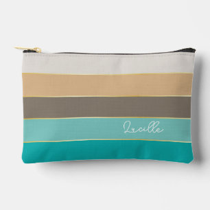 Pochette À Accessoires bleu or personnalisé Couleur de l'été Blocs