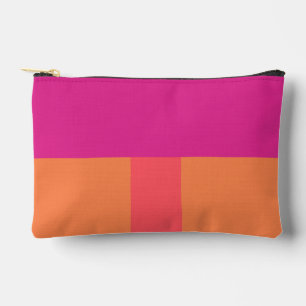 Pochette À Accessoires Blocs de couleur rose chaud et orange