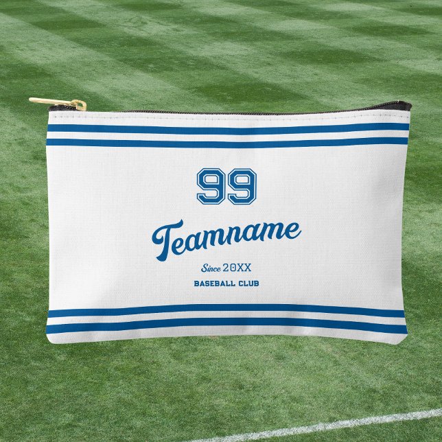 Pochette À Accessoires Blue Baseball Custom Player Numéro et nom de l'équ (Créateur téléchargé)