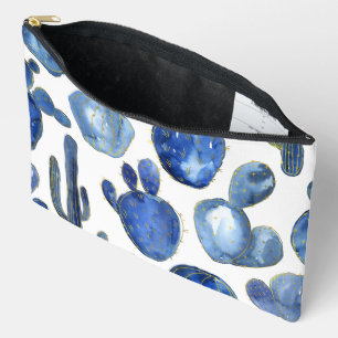 Pochette À Accessoires Blue Cactus Gold White Desert Travel Fun