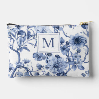 Pochette À Accessoires Blue Chinoiserie Toile Pattern Monogram 