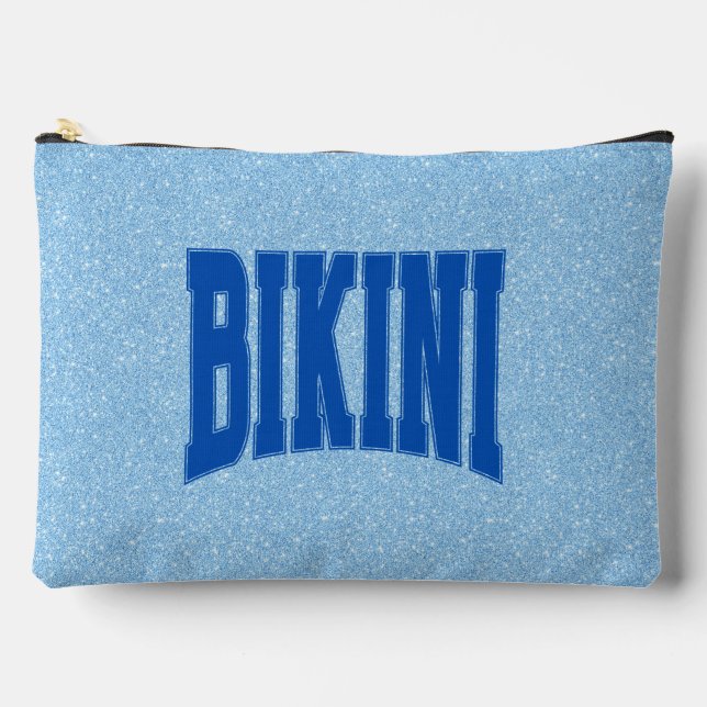 Pochette À Accessoires Blue Faux Glitter + Navy BIKINI (Recto)