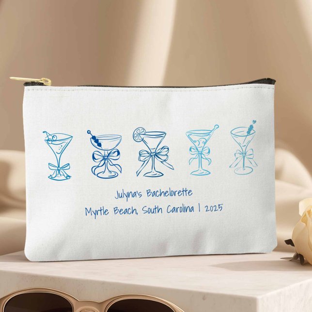 Pochette À Accessoires Blue Martini Bachelorette Party Bridesmaid cadeau (Créateur téléchargé)