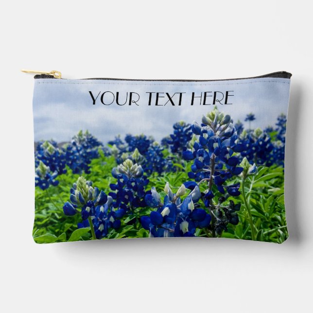 Pochette À Accessoires Bluebonnets Blue Flowers Texas texan Floral (Recto)