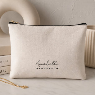 Pochette À Accessoires Blush Rose Monogramme Féminin Minimaliste Modern