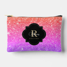 Blush Rose Violet Ombré Pailleté Monogramme de Nom